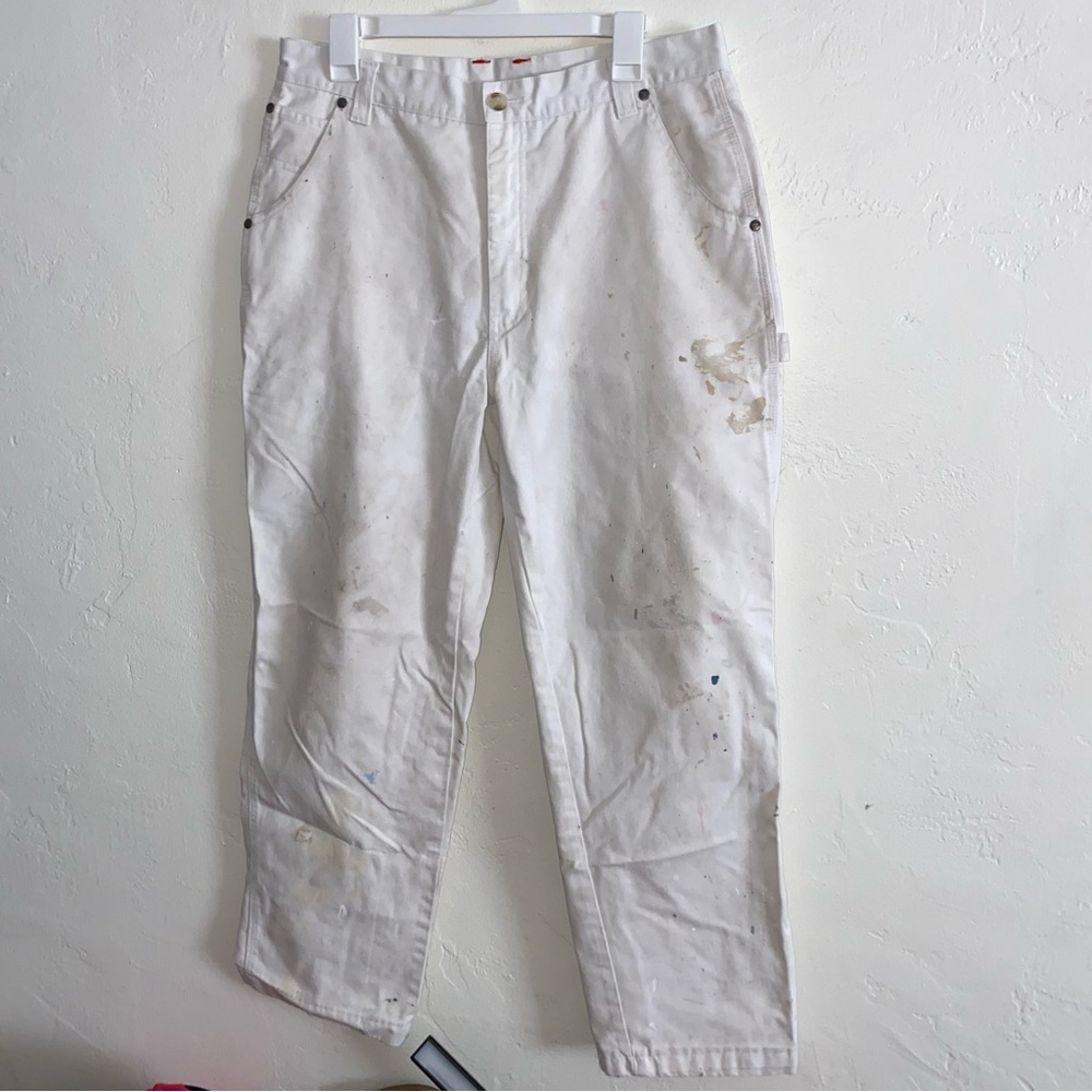 😍 Craftsman Painters Pants Carpenter Cargo Straight Leg Paint Speckled Men’s 34